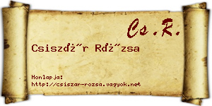 Csiszár Rózsa névjegykártya
