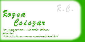 rozsa csiszar business card